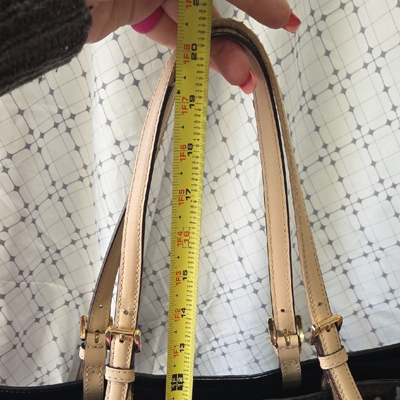 Michael Kors Black Patent Leather Tote with Gold Accents - Picture 14 of 16